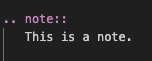 Screenshot of code to add a note.