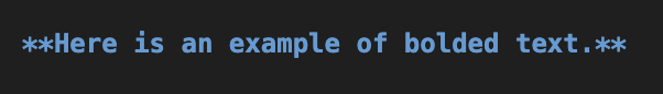 Screenshot of bolded text