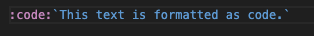 Screenshot of code format