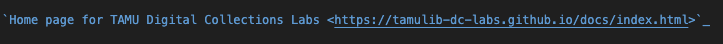 Screenshot of hyperlink format